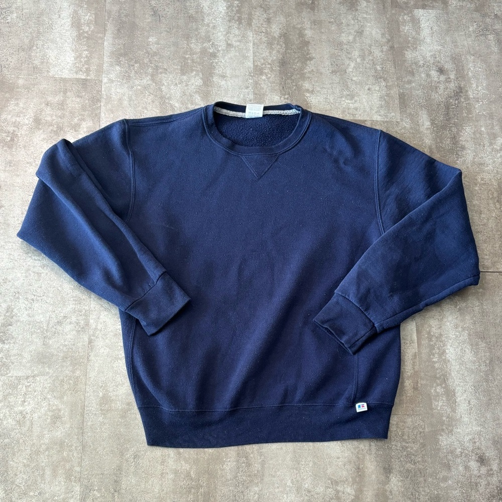 Russell Athletic Crewneck Sweater Mens Large Navy Blue